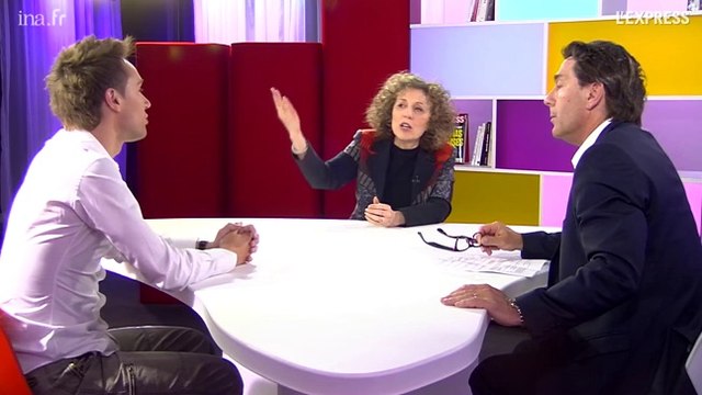 Mireille Dumas et Cyril Féraud, présentateurs de l'Eurovision