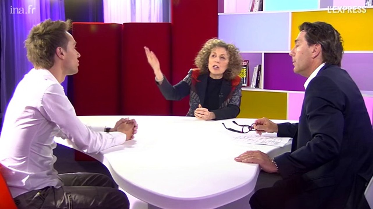 Mireille Dumas et Cyril Féraud, présentateurs de l'Eurovision