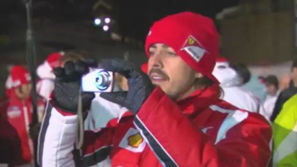Les pilotes Ferrari font du ski