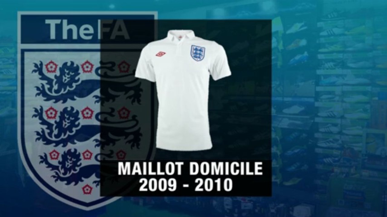 Les 10 derniers maillots domicile de l'Angleterre