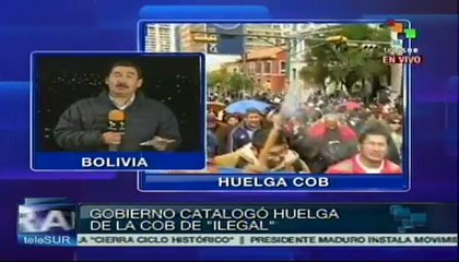 Gobierno de Bolivia catalogó huelga de COB como "ilegal"