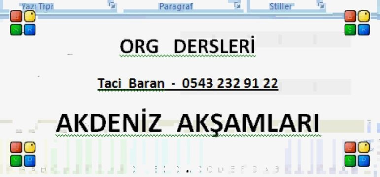 ORG DERSİ - Akdeniz akşamları - ( 0543 232 91 22 : Taci Hoca )