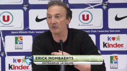 Conférence de presse Havre AC - Stade Lavallois : Erick MOMBAERTS (HAC) - Philippe  HINSCHBERGER (LAVAL) - saison 2012/2013