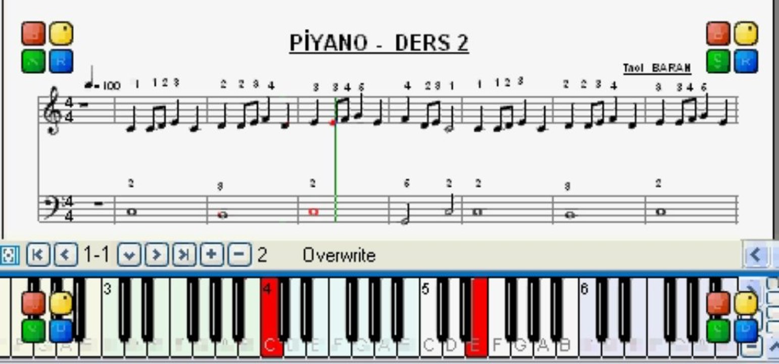 PİYANO  DERSİ  -   Ders 2 -  ( 0543 232 91 22 : Taci Hoca )