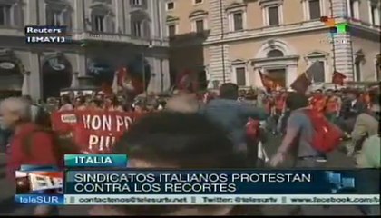 Download Video: Sindicatos italianos protestan contra recortes y medidas de austeridad