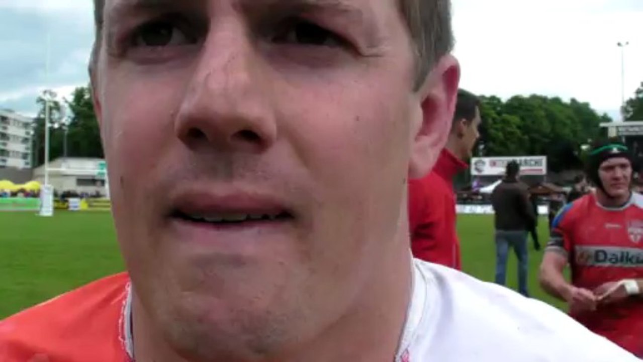 Rugby Fédérale1  - Anthony Bourgeois  réagit après USB - Lille (demi finale aller)