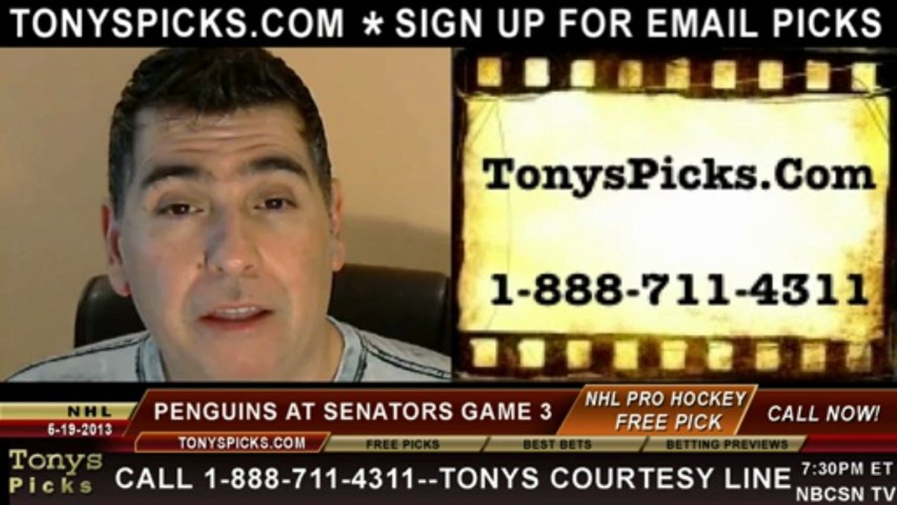 NHL Playoff Odds Game 3 Ottawa Senators vs. Pittsburgh Penguins Pick Prediction Preview 5-19-2013