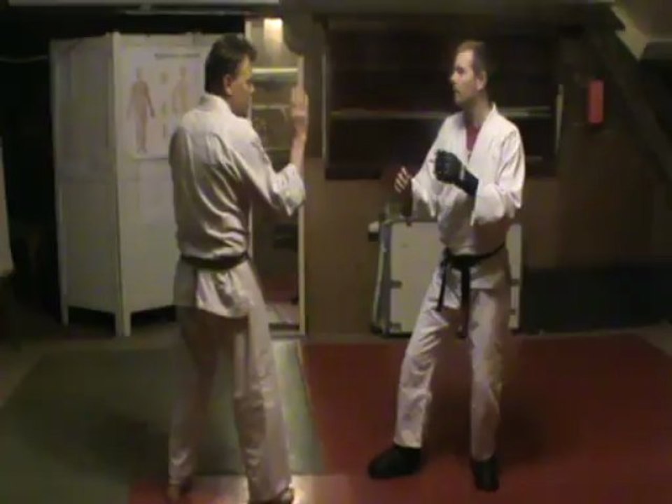 (mae ashi) mae geri : réaction sur feinte (ushiro)