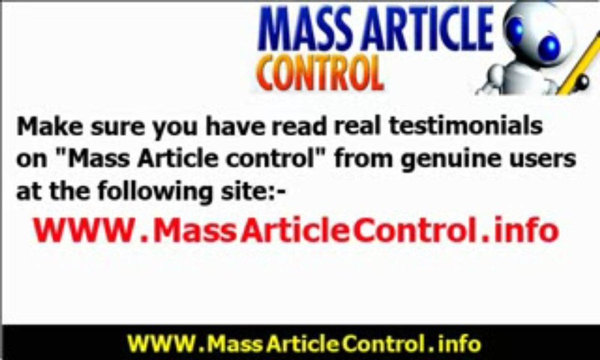 Mass Article Control - #1 Article Creator And Submitting Solution | Mass Article Control - #1 Article Creator And Submitting Solution