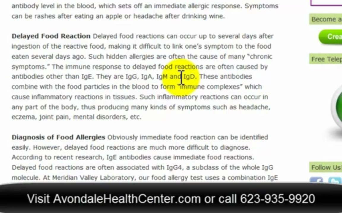 Food Allergy Testing in Avondale, AZ