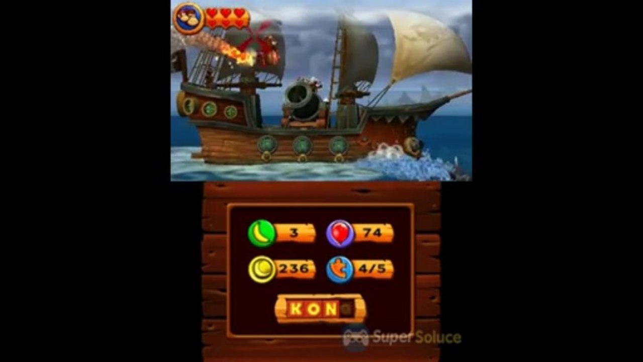 Soluce Donkey Kong Country Returns 3D : 2-3 Jetée de la Fusée