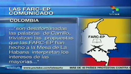Las FARC rechazan ultimátum del ministro Carrillo