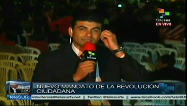 Toma de posesión popular de Rafael Correa en Ecuador