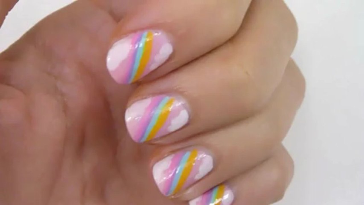 Rainbow Sky Nail Art