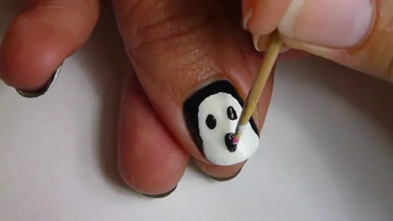 Glow In The Dark Ghost Nail Art