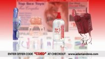 AdamAndEve.com Coupon Code COED 50% Sex Toys w FREE Shipping