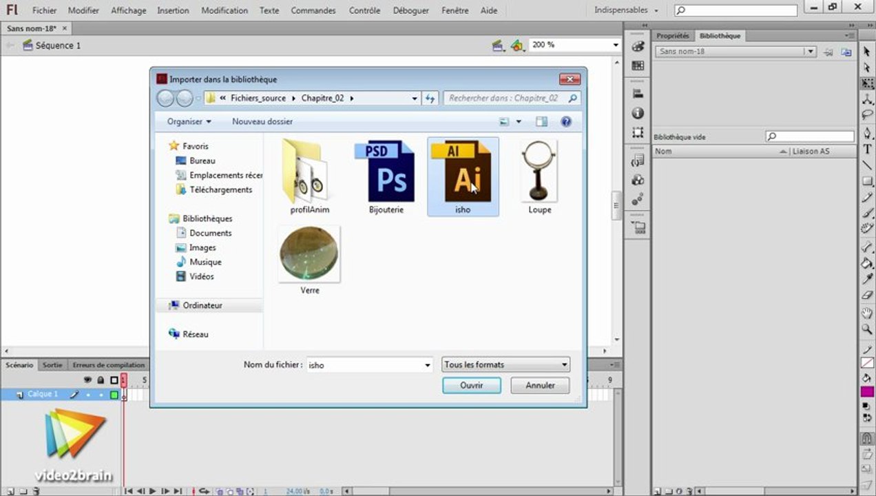 Flash CS6 : Importer d'Illustrator
