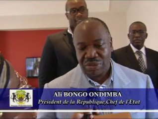 Gabon : rencontre du Président Ali Bongo Ondimba avec le Français Teddy Riner, champion de judo