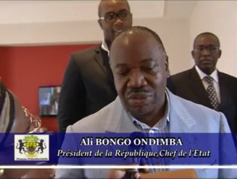 Gabon : rencontre du Président Ali Bongo Ondimba avec le Français Teddy Riner, champion de judo
