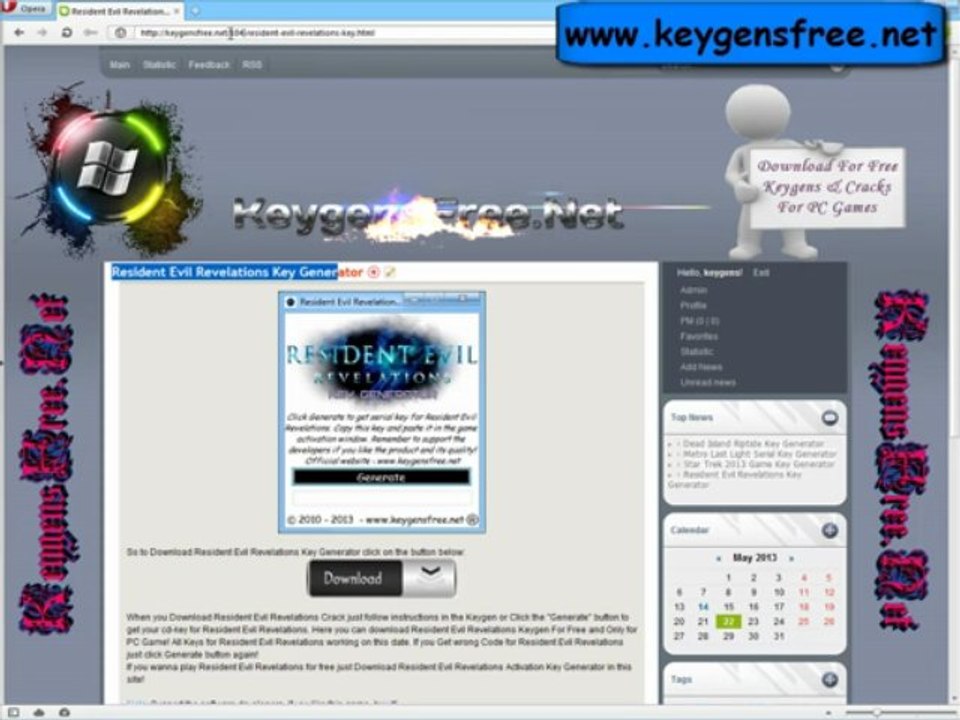 Resident Evil Revelations Full PC Game + Crack and keygen