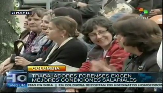 Trabajadores forenses exigen mejoras salariales en Colombia