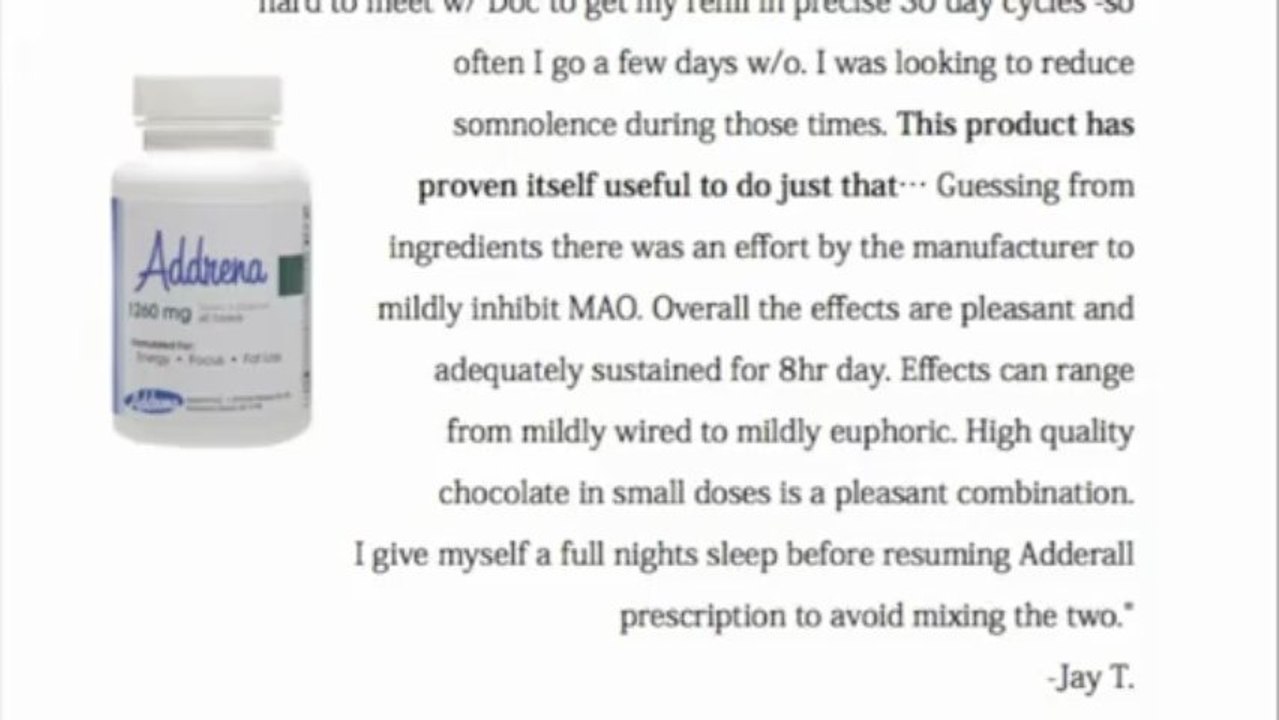 Energy pills like Adderall, Natural Inattention Helping Tablets- Addrena Review