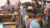Flashmob de journalistes ukrainiens au conseil des ministres