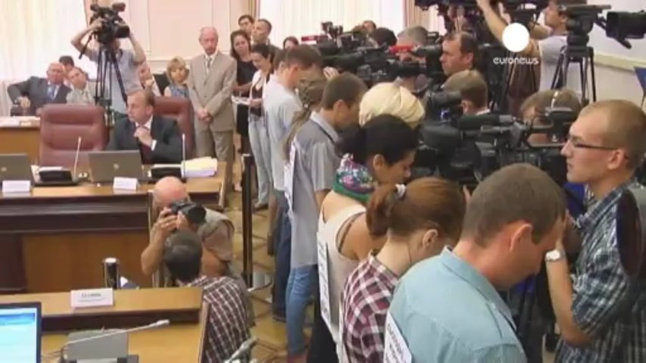 Flashmob de journalistes ukrainiens au conseil des ministres
