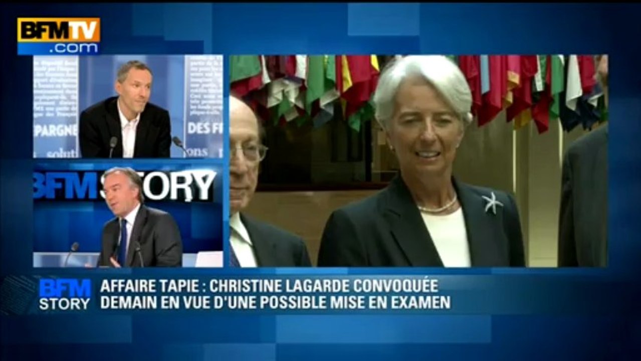 BFM STORY: Affaire Tapie, Christine Lagarde convoquée demain en vue d'une possible mise en examen - 22/05
