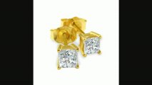 Closeout! 34ct Princess Diamond Stud Earrings In 14k Yellow Gold Review