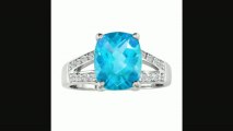 Fabulous 3 25ct Blue Topaz And Diamond Ring In 14k White Gold Review