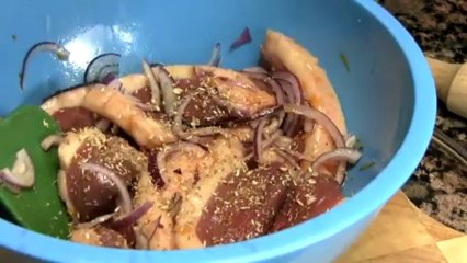 Brochettes de canard à l'orange, patates douces et noix de macadamia