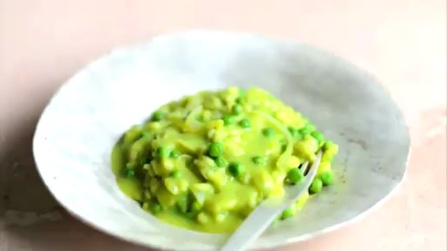 Risotto vert aux petits pois all'onda