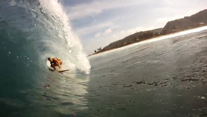 Leah Dawson surfs Hawaii Sexy