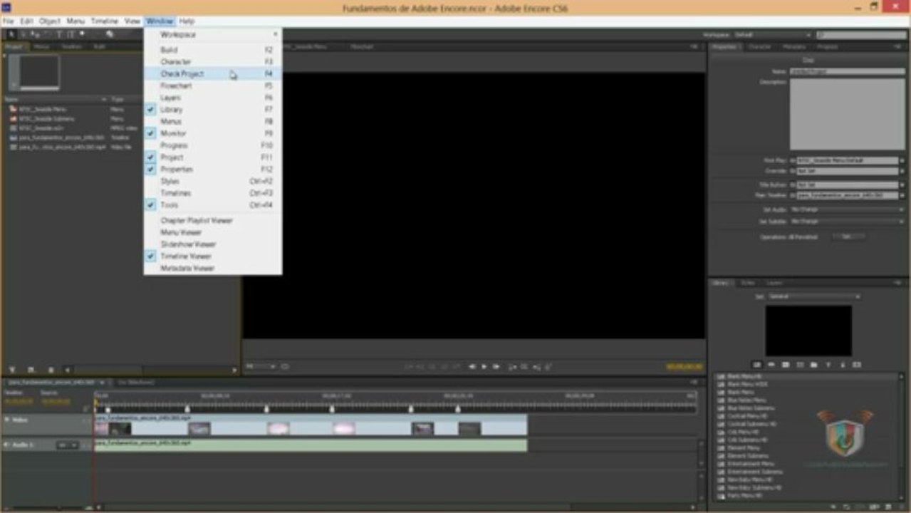 Menú General en Adobe Encore – Tutorial de Encore
