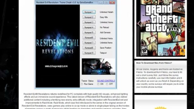 Resident Evil Revolutions Trainer Cheat Hack