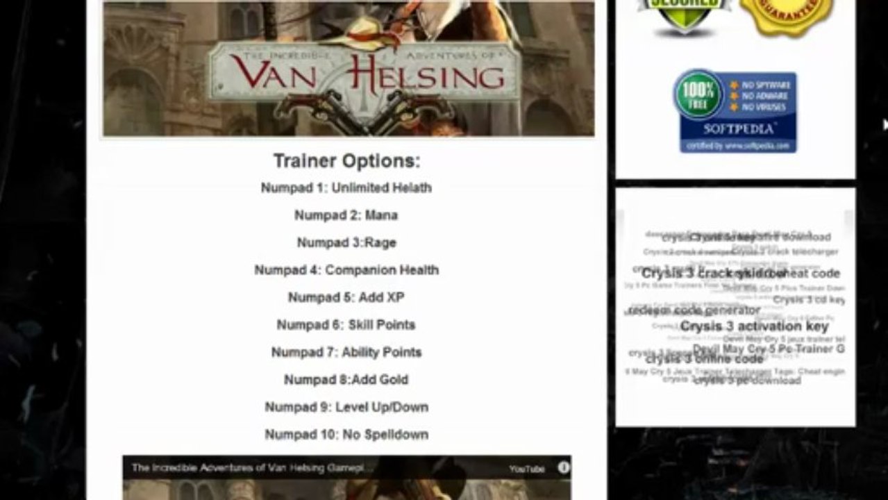 Van Helsing Trainer Cheat v1.0