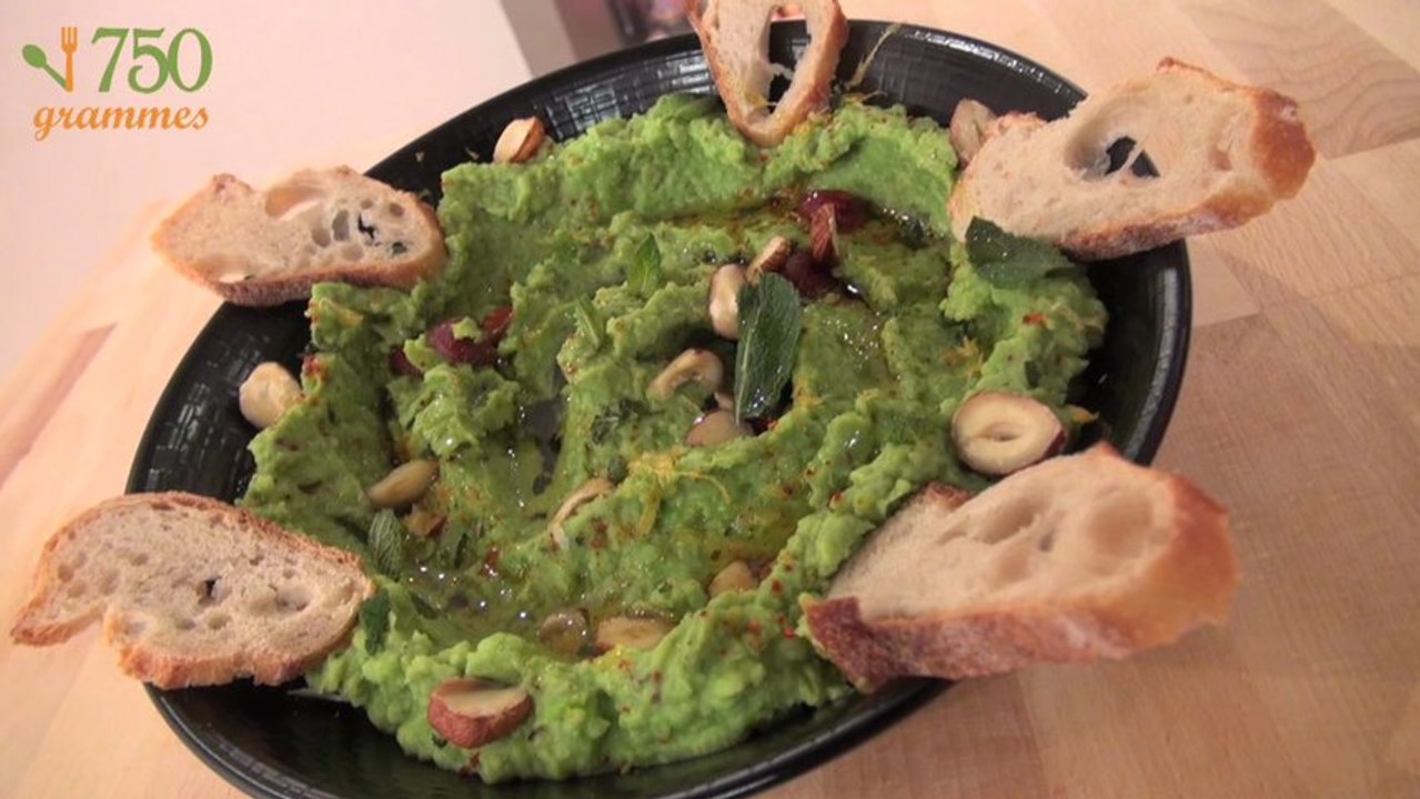 Recette de Houmous petits pois, noisettes et menthe - 750 Grammes