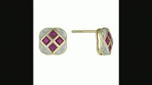 9ct Yellow Gold Ruby & Diamond Flower Lattice Earrings Review