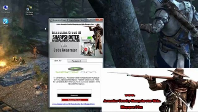 unlock Assassins Creed III Sharpshooter Multiplayer Skin DLC Redeem Code