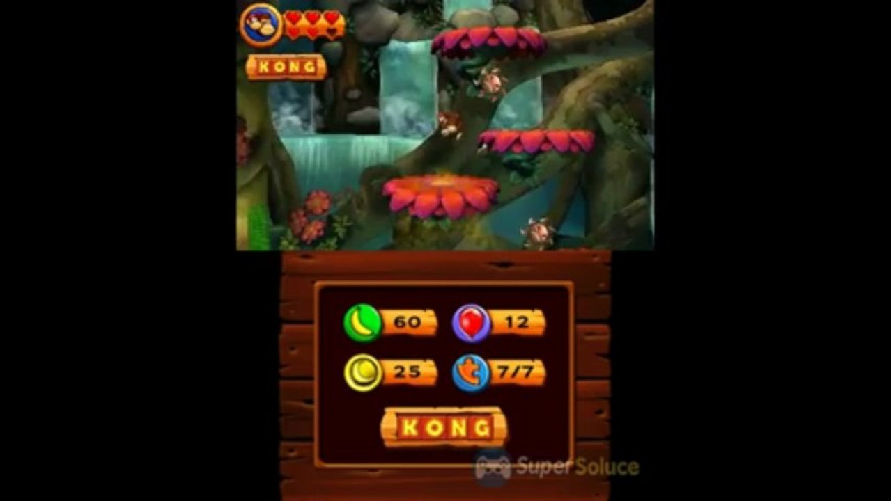 Soluce Donkey Kong Country Returns 3D : 1-2 Roi des Parois