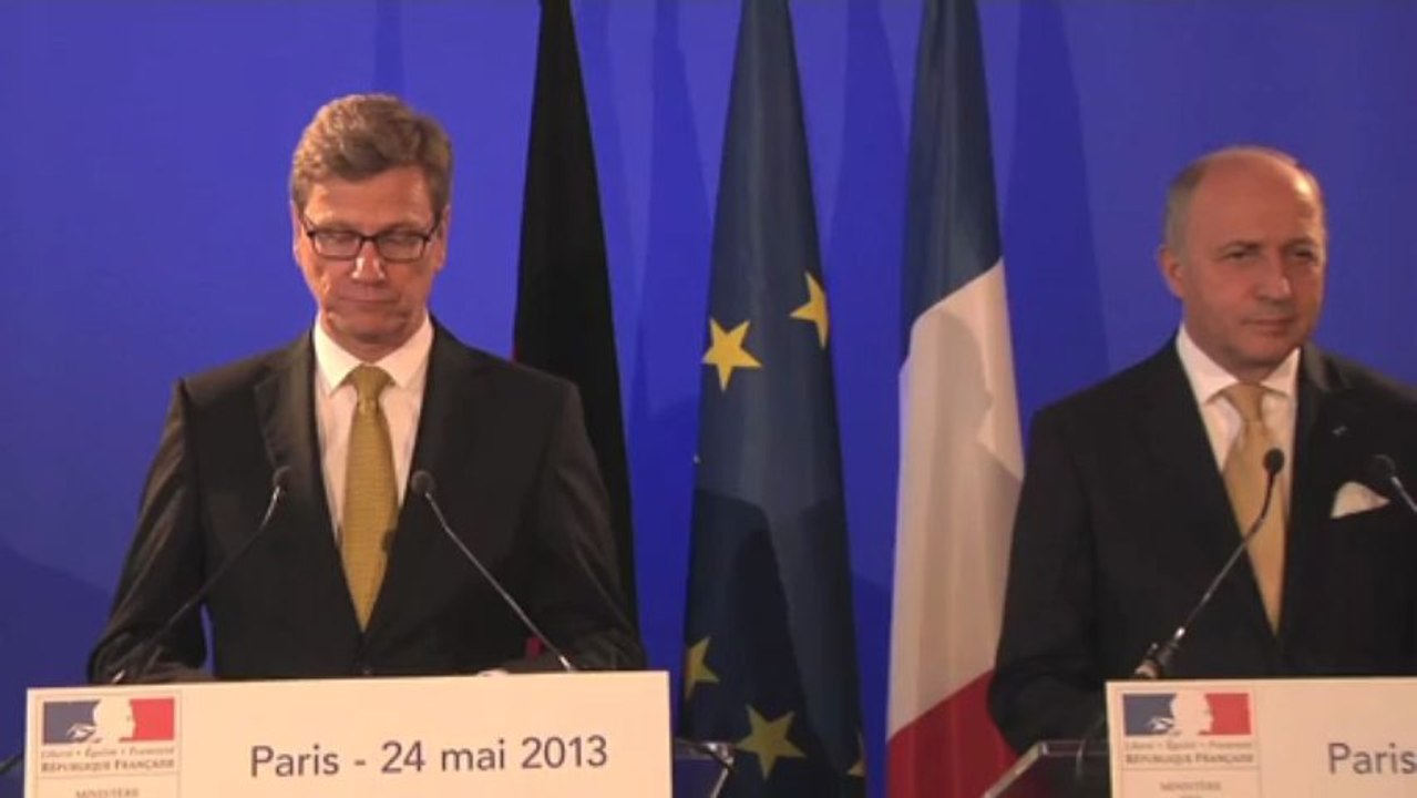 Conférence de presse conjointe de M. Laurent Fabius et M. Guido Westerfelle (24.05.13)