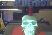 BLUErBOT 3d Prints a Glow-In-The-Dark Vampire Skull