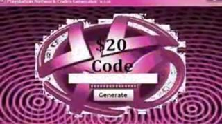 Playstation Network $20 Code Generator