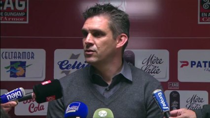 Conférence de presse EA Guingamp - Dijon FCO : Jocelyn GOURVENNEC (EAG) - Olivier DALL'OGLIO (DFCO) - saison 2012/2013