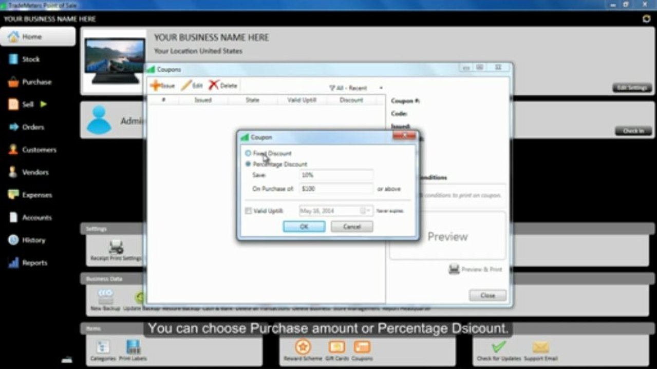 TradeMeters POS V3 Coupons