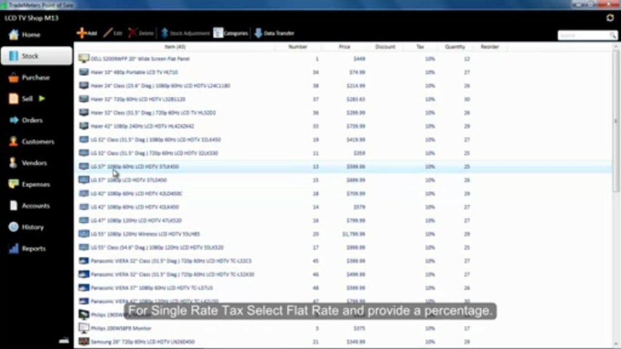 TradeMeters POS V3  SINGLE RATE FLAT TAX