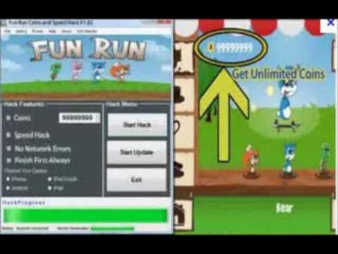Fun Run Race Game Hack _ Pirater Cheat _ FREE Download June - July 2013 Update