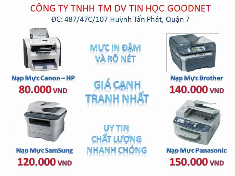 Nap Muc May In Tan Noi Quan 4, Q4 80 000vnd 090 666 9078