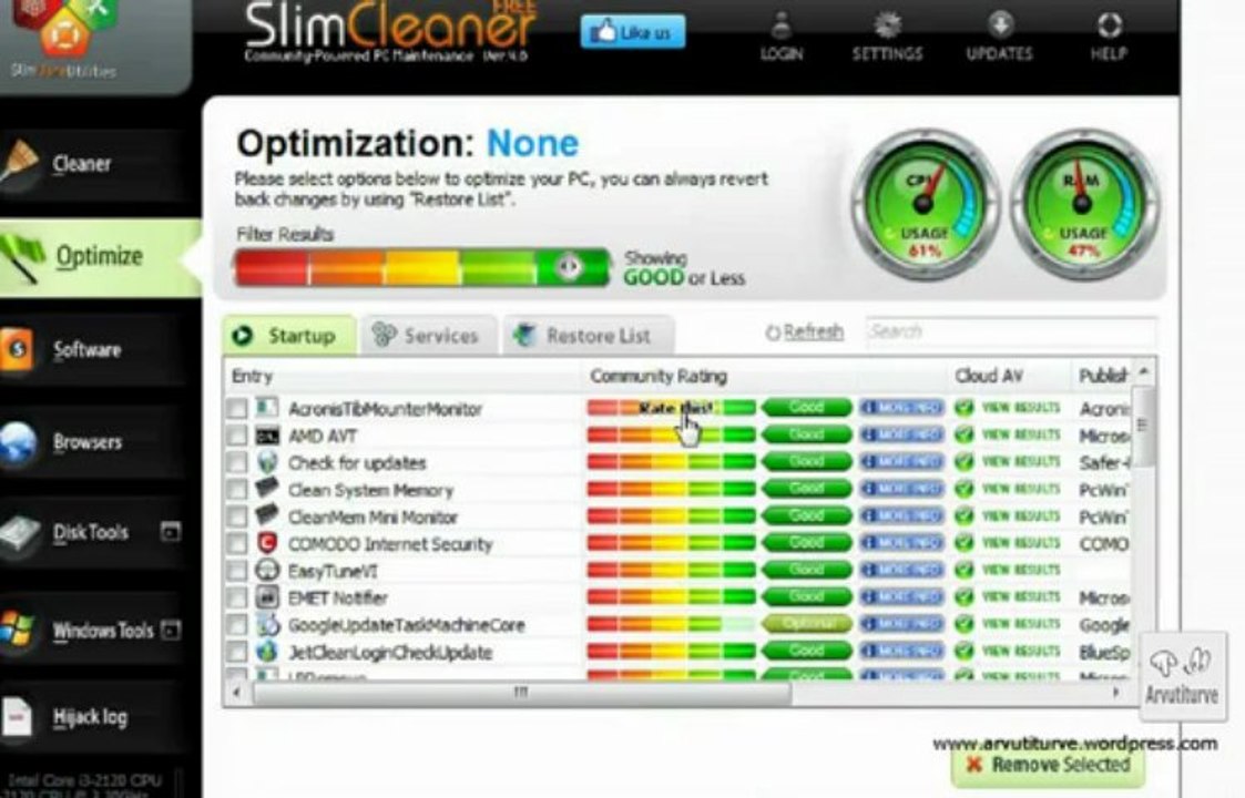 Best freeware tuneup utilities SlimCleaner Free